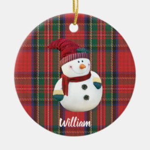 Personalised Christmas Snowman Ceramic Ornament