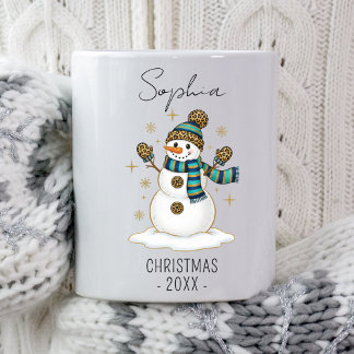 Personalised Christmas Snowman Christmas Winter Coffee Mug