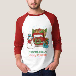 Personalised Christmas Snowman Family Matching T-Shirt