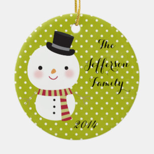 Personalised Christmas Snowman Fro Family Ornament