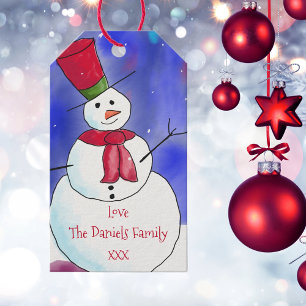 Personalised Christmas Snowman  Gift Tags