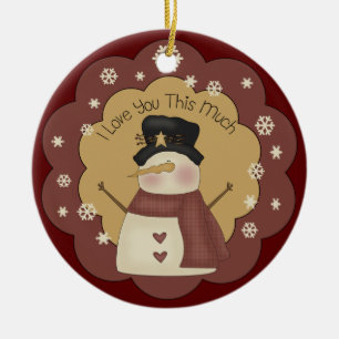 Personalised Christmas Snowman Love Ornament
