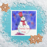 Personalised Christmas Snowman Party Napkins<br><div class="desc">Bring a smile to your party guests with these cute snowmen Christmas napkins. Add your own message to make your celebration extra special.</div>