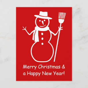 Personalised Christmas snowman postcards for kids