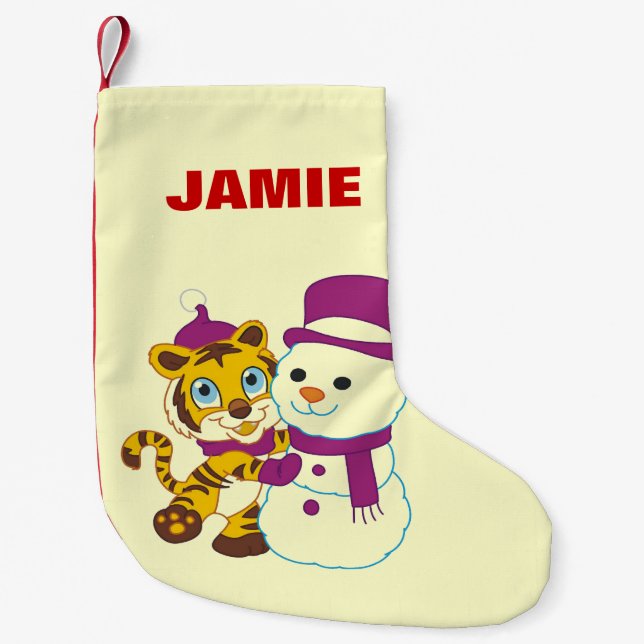 Personalised Christmas Snowman Stocking (Front)