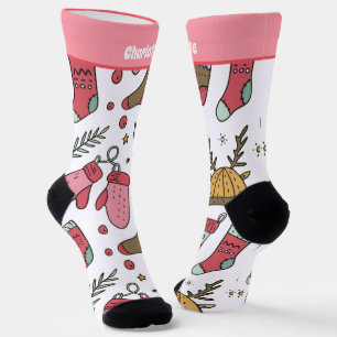 Personalised Christmas Sock And Mitten Pattern