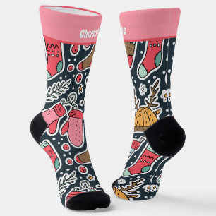 Personalised Christmas Sock And Mitten Pattern