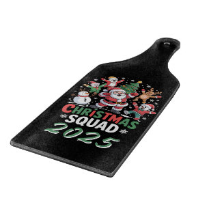 Personalised Christmas Squad 2025 Santa Family Cutting Board