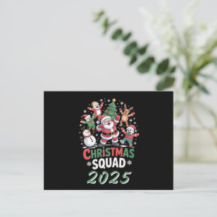 Personalised Christmas Squad 2025 Santa Family Holiday Postcard