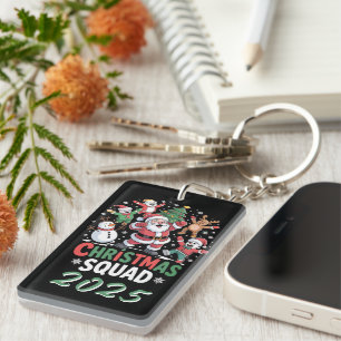Personalised Christmas Squad 2025 Santa Family  Key Ring