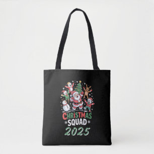 Personalised Christmas Squad 2025 Santa Family Tote Bag