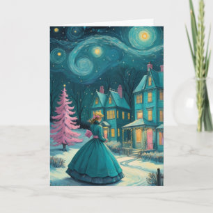 Personalised Christmas Starry Night Design Card