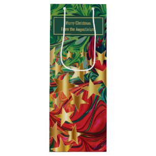Personalised CHRISTMAS STARS Wine Gift Bag
