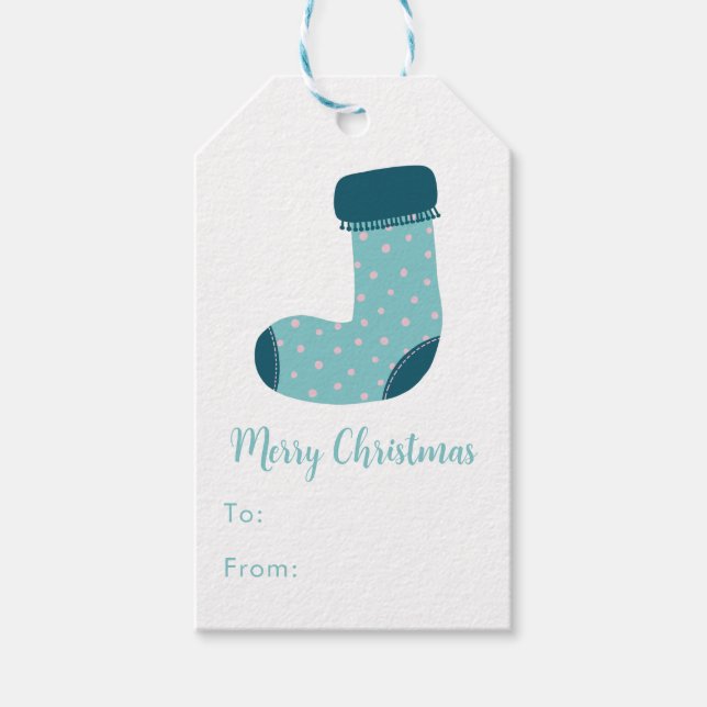 Personalised Christmas stocking Gift Tags (Front)