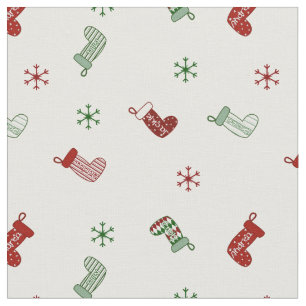 Personalised Christmas Stocking Pattern Fabric