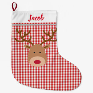 Personalised Christmas Stocking - Rudolph Reindeer