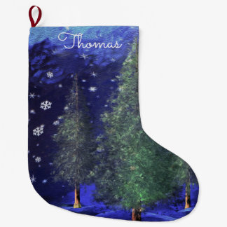 Personalised Christmas Stocking  Winter Forest