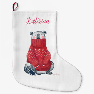 Personalised Christmas Stocking with Polar Bear