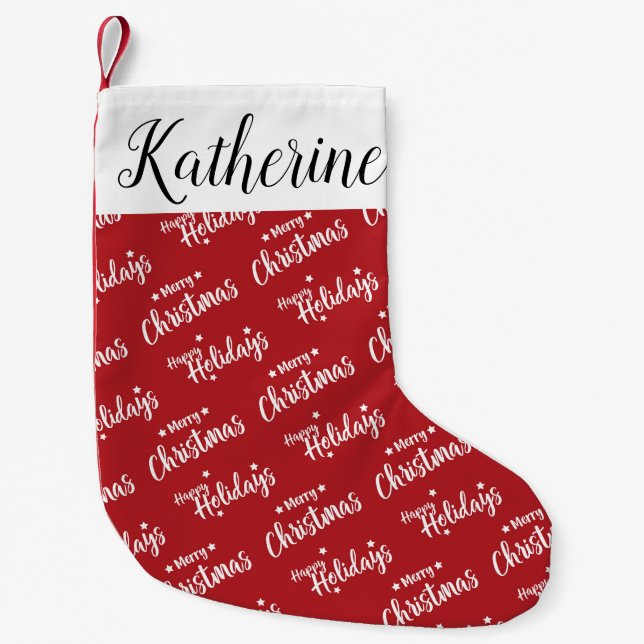 Personalised  Christmas Stockings Custom Name (Front)