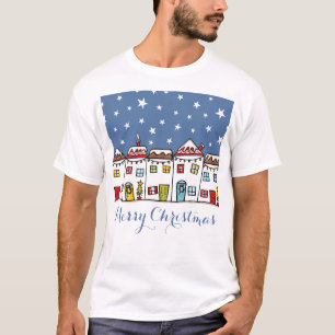 Personalised Christmas Street Snow Scene T-Shirt