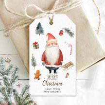 Personalised Christmas Tag with Santa