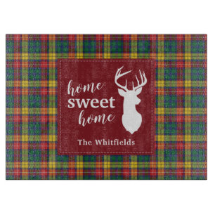 Personalised Christmas Tartan Clan Buchanan Plaid Cutting Board