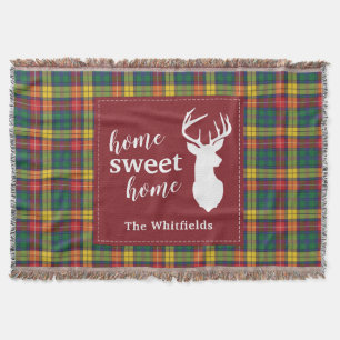 Personalised Christmas Tartan Clan Buchanan Plaid Throw Blanket