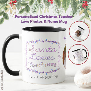 Personalised Christmas Teacher Love Photos & Name Mug