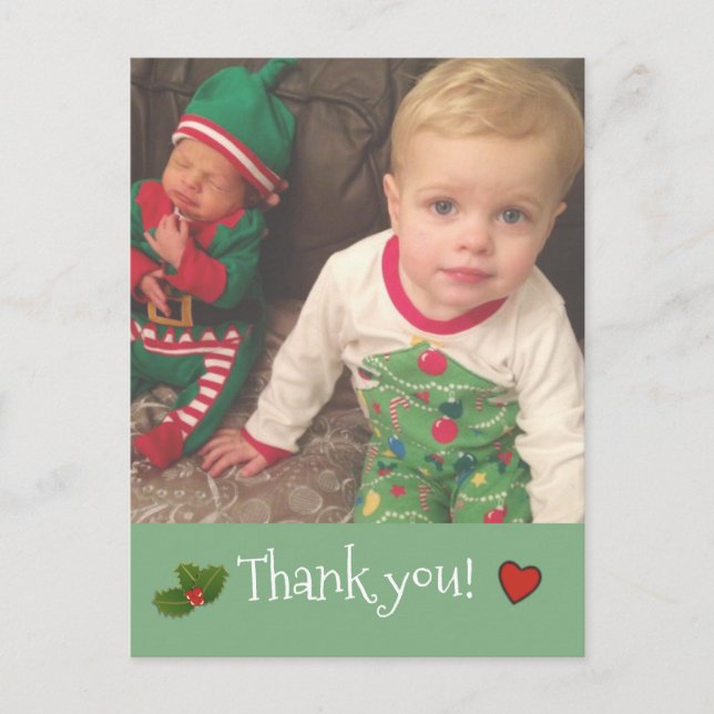 Personalised  Christmas Thank you Photo Postcard (Front)