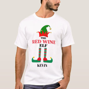 Personalised Christmas The Red Wine Elf T-Shirt