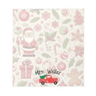 Personalised Christmas-themed teacher gift Notepad