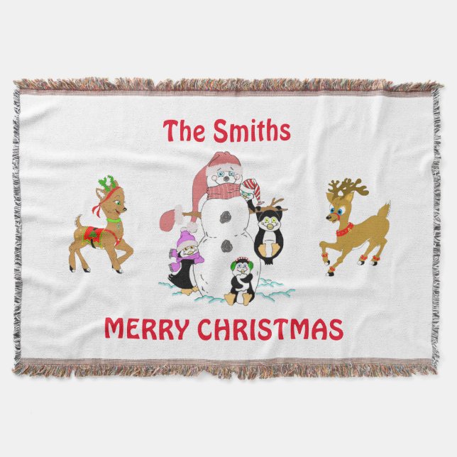 Personalised Christmas Throw Blanket (Front)