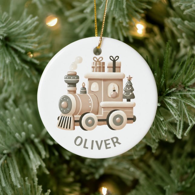 Personalised Christmas Train for Kids  Ceramic Tree Decoration (Tree)