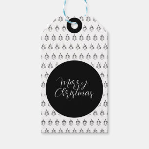 Personalised Christmas Tree Black And White Gift Tags