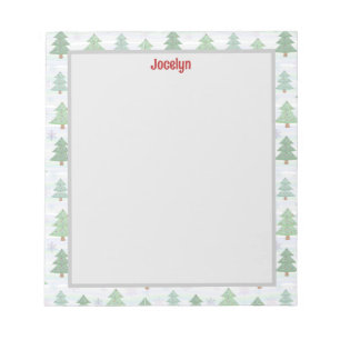 Personalised Christmas Tree Border Festive Notepad