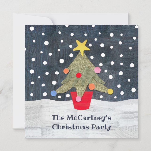 Personalised Christmas Tree Christmas Invitation (Front)