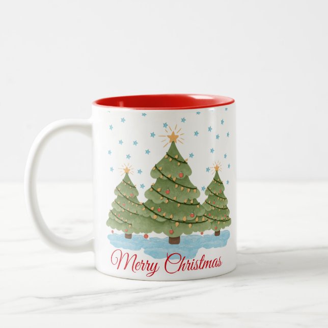 Personalised Christmas Tree Coffee Mug (Left)