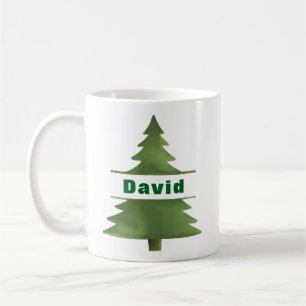 Personalised Christmas Tree Custom Name Coffee Mug