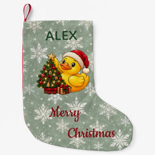 Personalised Christmas Tree Decorating Rubber Duck Small Christmas Stocking