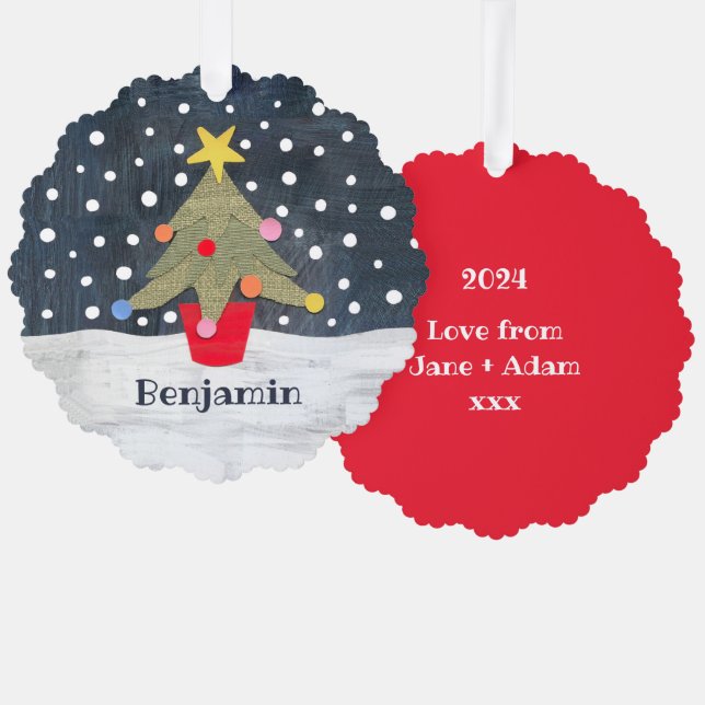 Personalised Christmas Tree Decoration Card (Front/Back)
