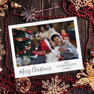 Personalised Christmas tree family Postcard