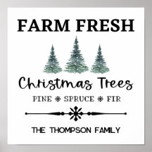 Personalised Christmas Tree Farm Art Print 12x12
