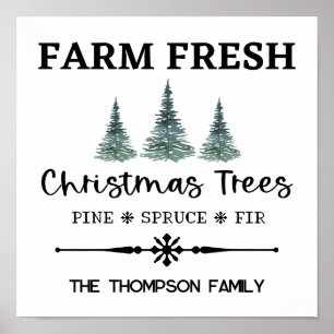 Personalised Christmas Tree Farm Art Print 12x12