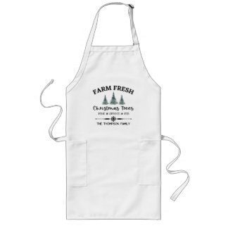 Personalised Christmas Tree Farm Long Apron