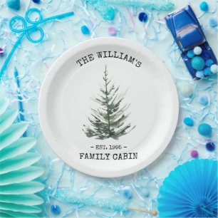 Personalised Christmas tree farmhouse Paper Plate