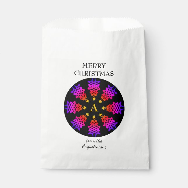 Personalised | CHRISTMAS TREE | Festive Holiday Favour Bags (Front)