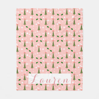 Personalised Christmas Tree Fleece Blanket