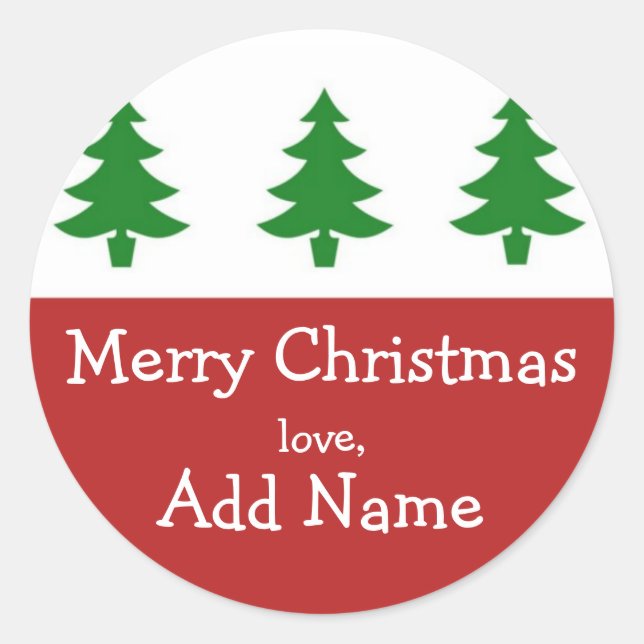 Personalised Christmas Tree Gift Sticker (Front)