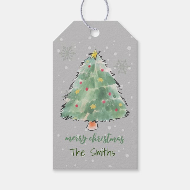 Personalised Christmas Tree Gift Tags (Front)