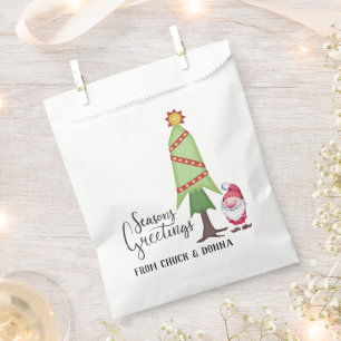 Personalised Christmas Tree & Gnome Favour Bag